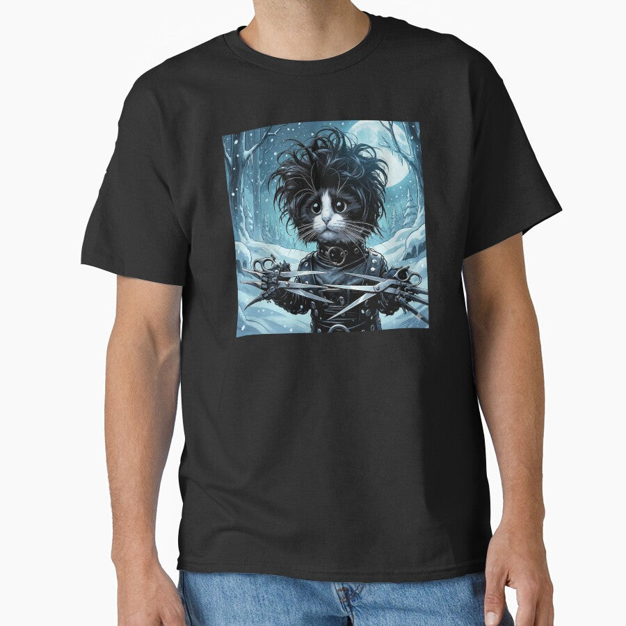Young Scissorhands Cat in Snowy Forest by Mistermike248