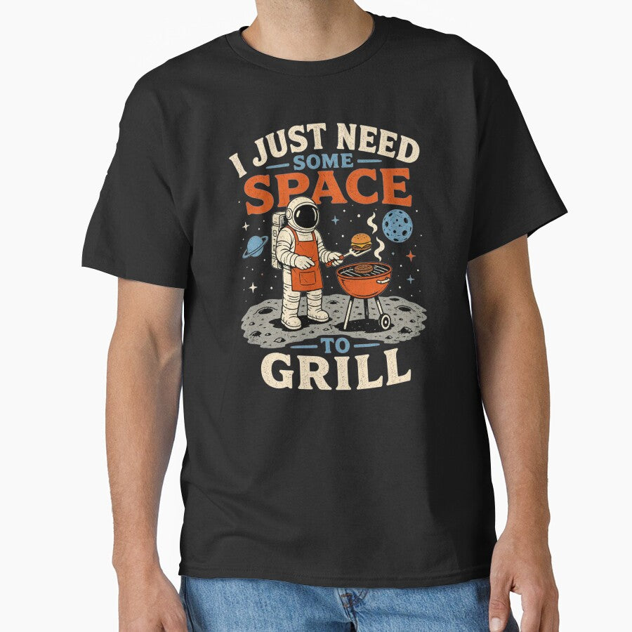 Astronaut BBQ Dad Grilling in Space Fathers Day Barbecue by clothesy7