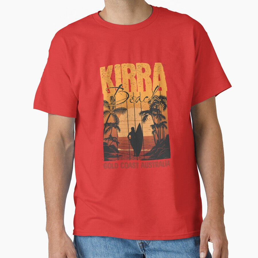 Kirra Beach Gold Coast – Sunset Surf T-Shirt Design by Beerbony