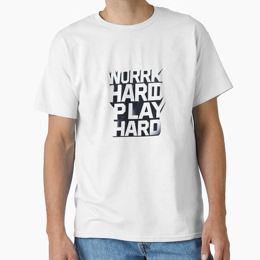 Work Hard Play Hard – Motivational 3D Geometric Design for Hustlers by Kawaii Planet Studio