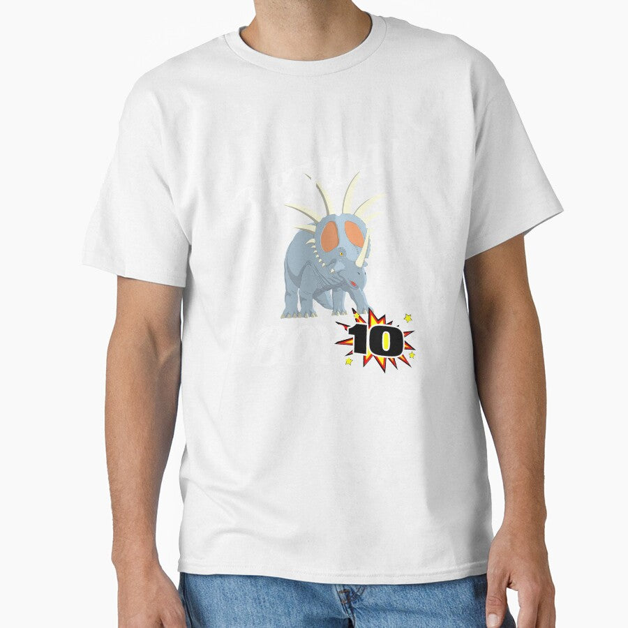 10 Years Old Birthday Design Dinosaur Gift Design by drwigglebutts