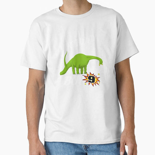 9 Years Old Birthday Design Brontosaurus GifDesign by drwigglebutts