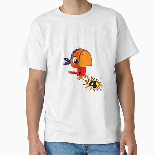 4 Years Old Birthday Design Pirate Bird GifDesign by drwigglebutts