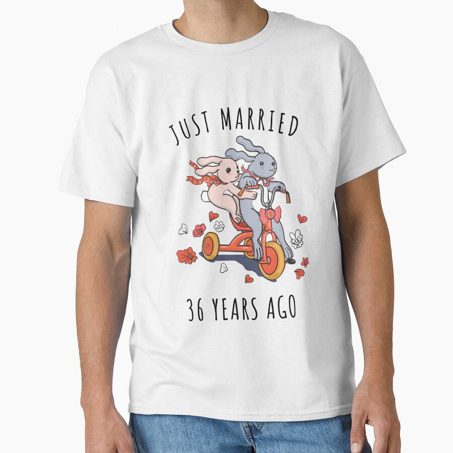 Just Married 36 Years Ago - 36th Anniversary Couple Bunnies Tee, Phone Cases And Other Gifts by MemWear