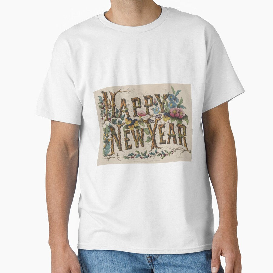 Vintage Happy New Year Illustration (1876) by BravuraMedia