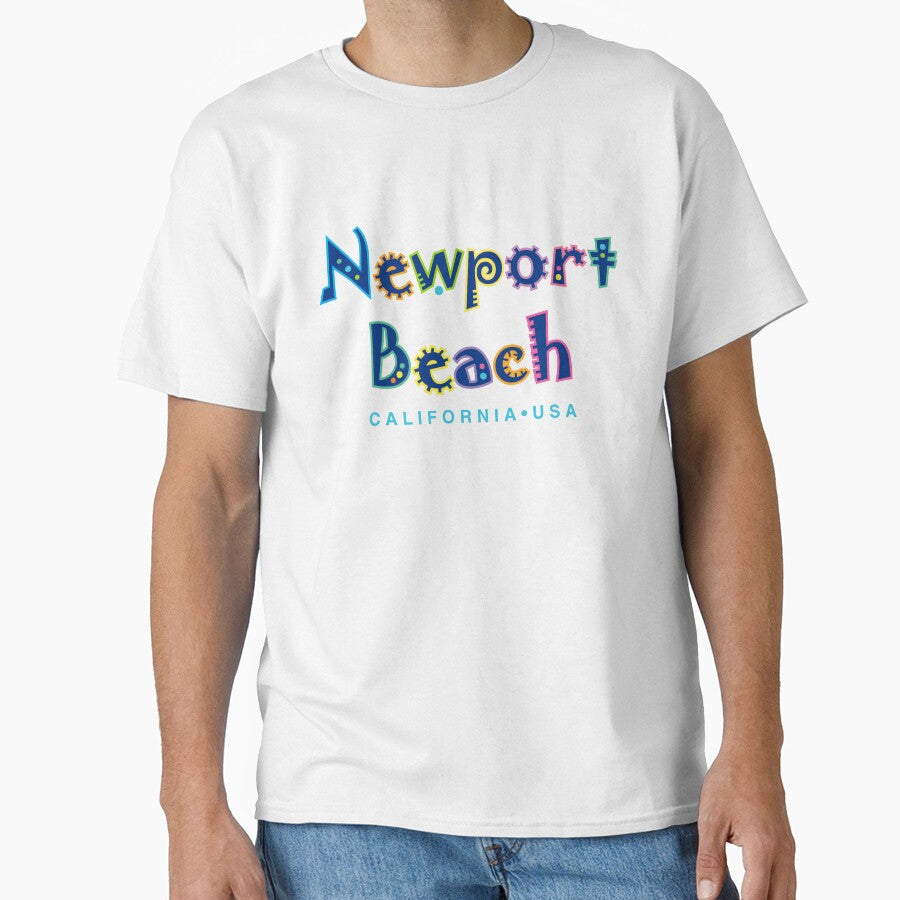 Newport Beach California Vintage Tropical Type Design by Futurebeachbum