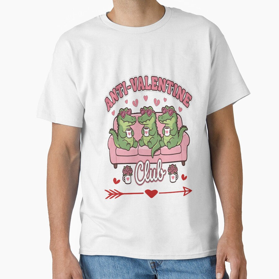 Anti Valentine Club – Funny crocodile Valentine Design for Singles & Galentines by SoftSoaring