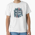 Written by a Woman Inspirational Feminist Quote by Retr0Tshirts