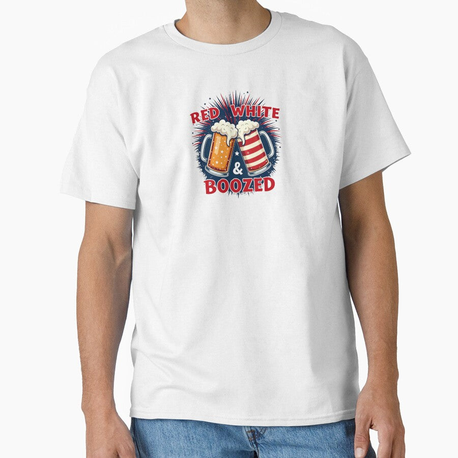 Funny 4th of July Drinking Shirt – Red White & Boozed Party Tee by SNW-Collective