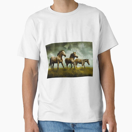A group of appaloosa horses on pasture – digital painting by NickoPrints