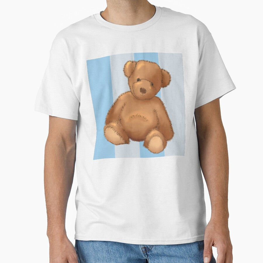 Teddy bear on baby blue stripe by OhNoNotAgain42