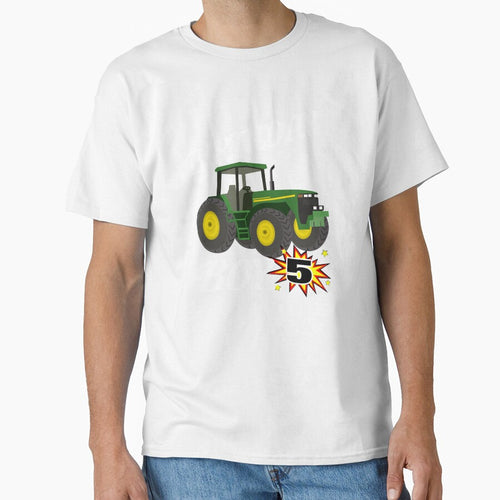 5 Years Old Birthday Design Green Tractor GifDesign by drwigglebutts