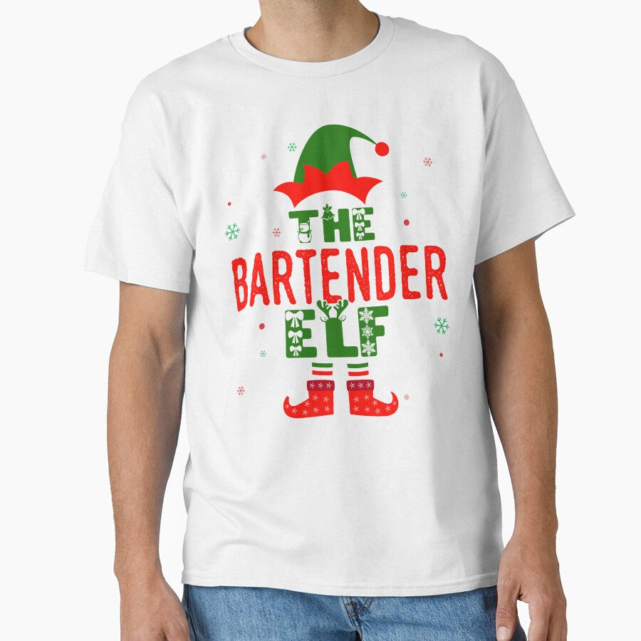 Family Christmas Matching Squad Outfit Elf Funny Bartender by artworkbyrihen