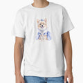 Watercolor Dog Illustration with Retro Outfit by Victoria Riabov