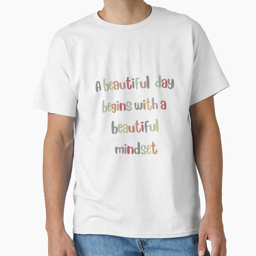 A beautiful day begins with a beautiful mindset, Inspirational life quote (colour palette, color palete) by Sanaura
