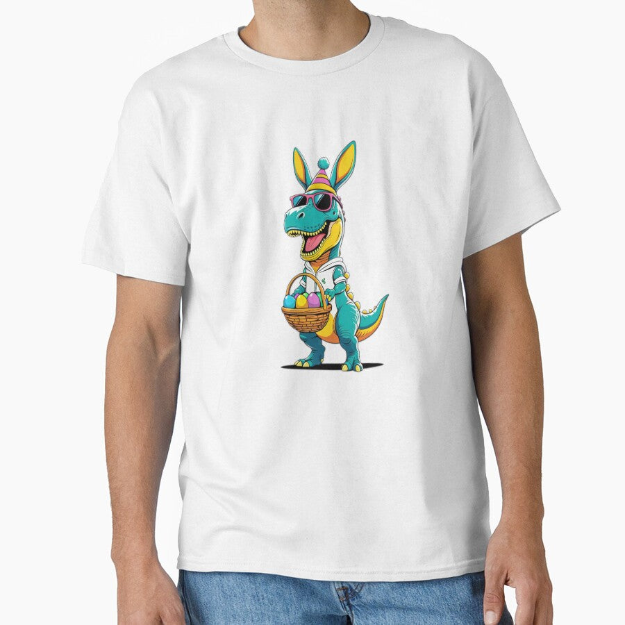 funny easter dinosaur with sunglasses with colorful eggs ,Happy Easter,Easter Humor,Easter Day,funny easter design by Expressions-Sel