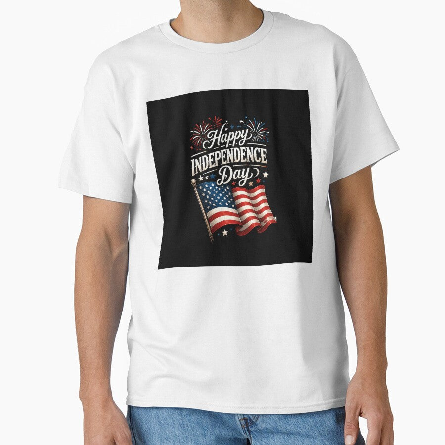 Happy Independence Day American Flag Fireworks – 4th of July Design by Bure-NS