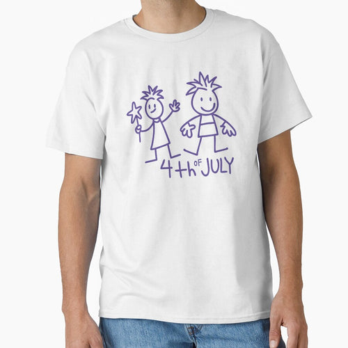 4th of July Kids Stick Figures - Children's Design Independence Day United States by charlypicazo