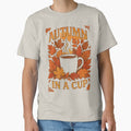 Autumn In A Cup Cozy Fall Hot Drink Leaves Seasonal Tshirt by HopeAndHustle
