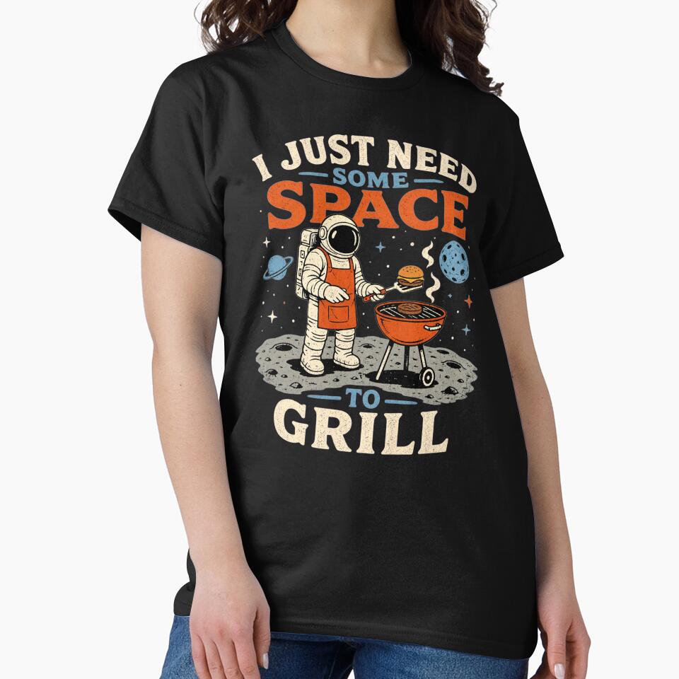 Astronaut BBQ Dad Grilling in Space Fathers Day Barbecue by clothesy7