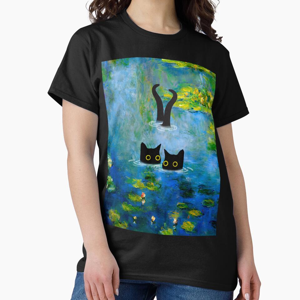 cats in water lilies pond - cute cats waterlily by PurrfectHome