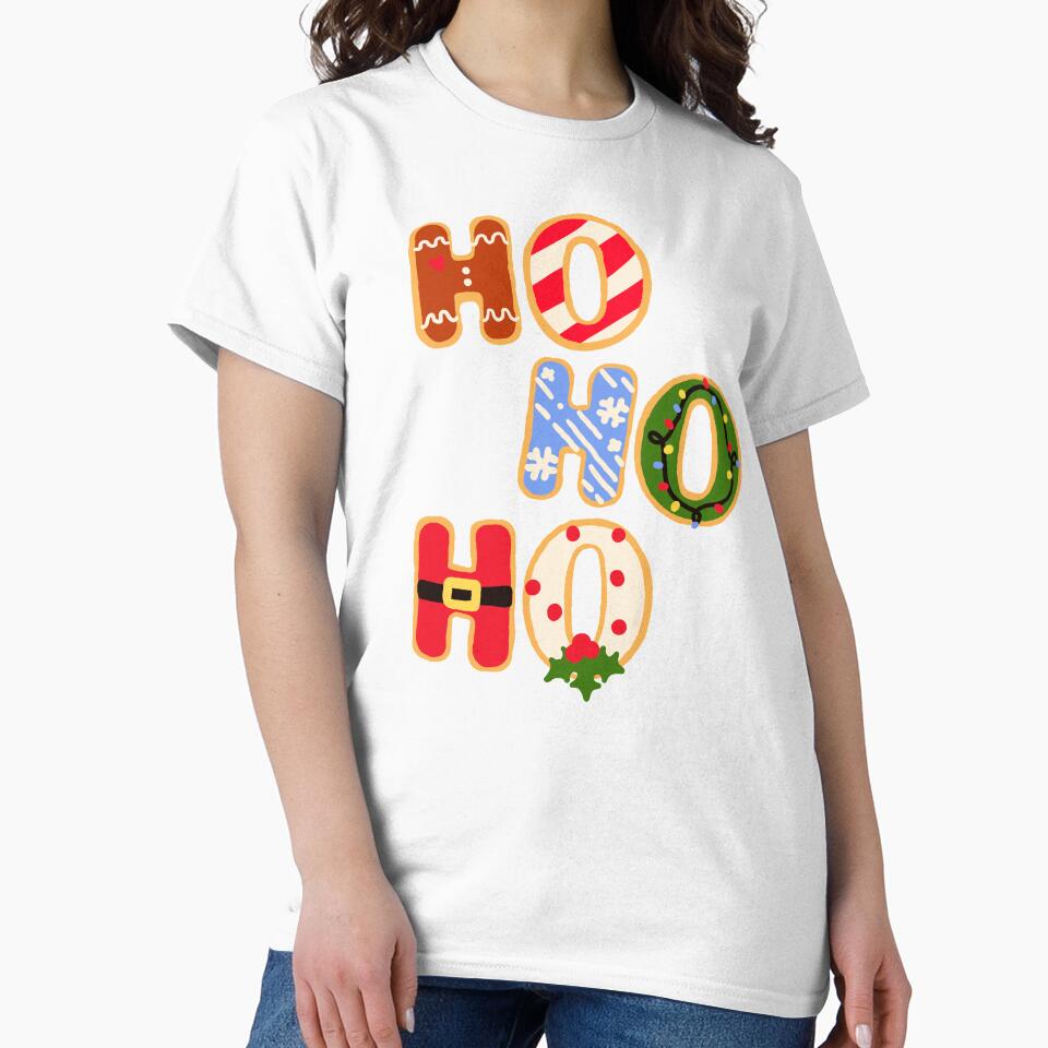 Ugly Holiday Sweater | Gingerbread Cookie - HO HO HO Christmas letter Cookies - Sticker by Nossikko