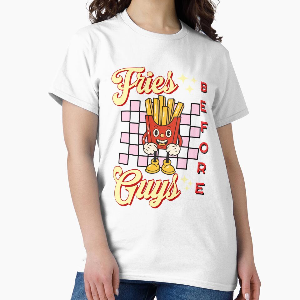 Fries before guys cute Valentine retro vintage design by DesignsbyMona