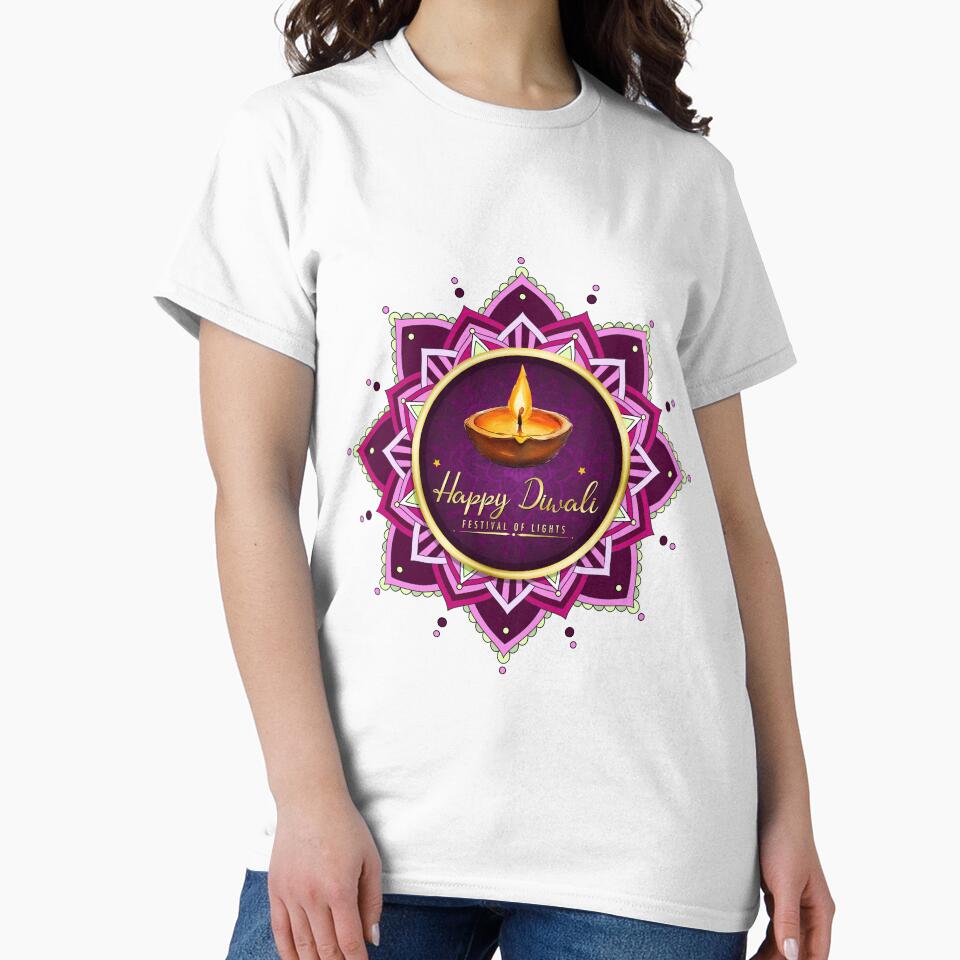 yoga Happy Diwali ver 2 | Festival of Lights | Indian Deepavali Celebration with Diyas, Rangoli & Lord Ganesha | Hindu Festival Art & Gifts by mndesignworx