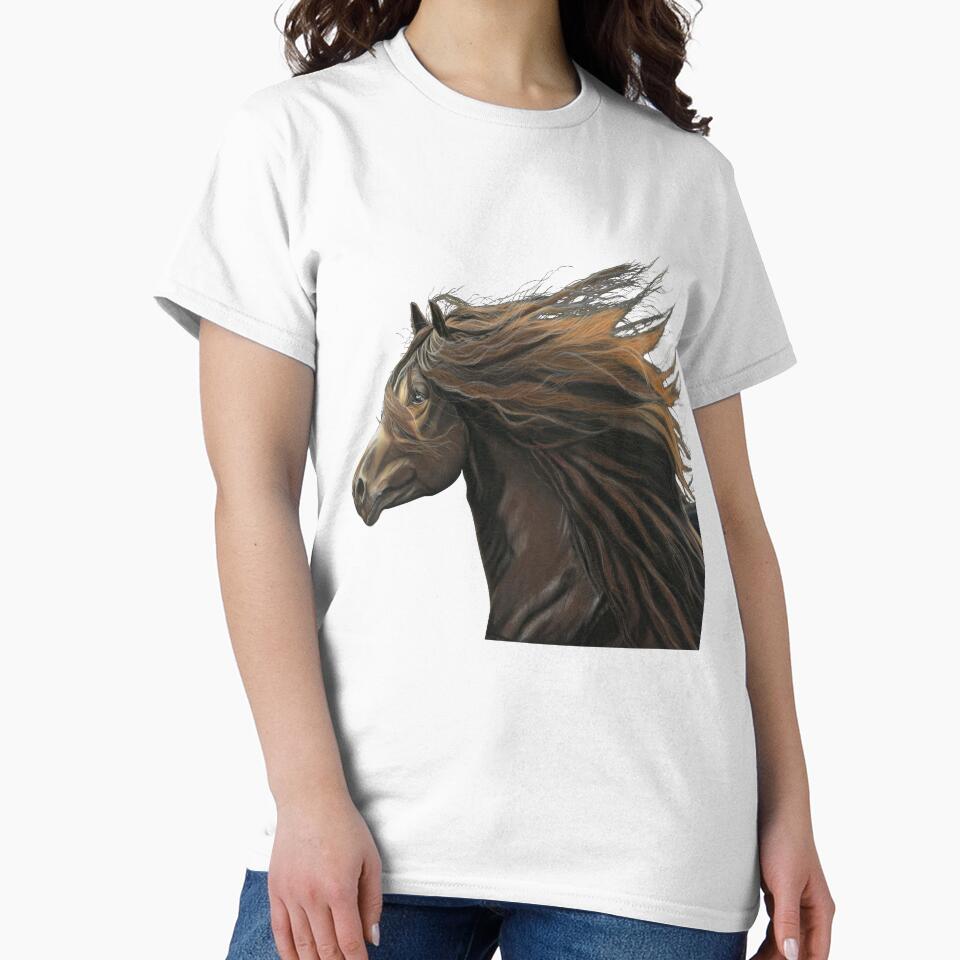 Beautiful Horse art grey background - Equestrian art - horse lover by IslesArt