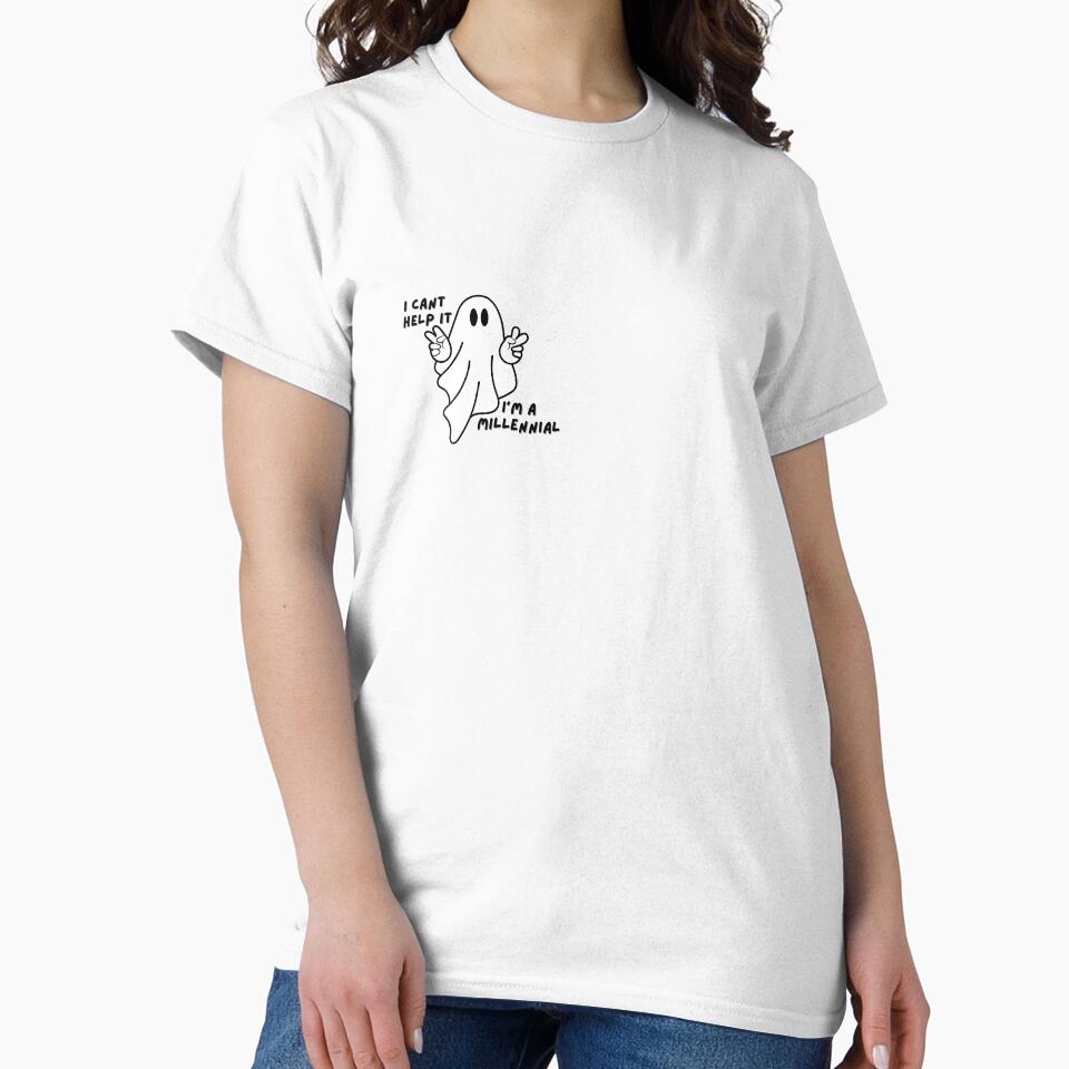 Millennial Ghost Design – “I Can’t Help It, I’m a Millennial” Funny Retro Meme by Moonbeam-Market