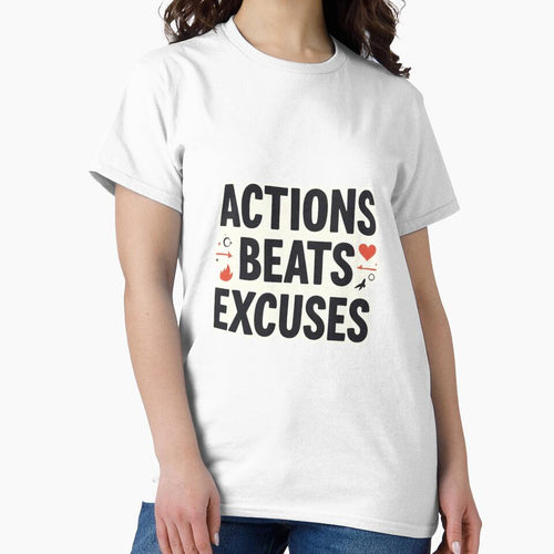 Actions Beats Excuses Motivation Quote by ThePixelAndPine