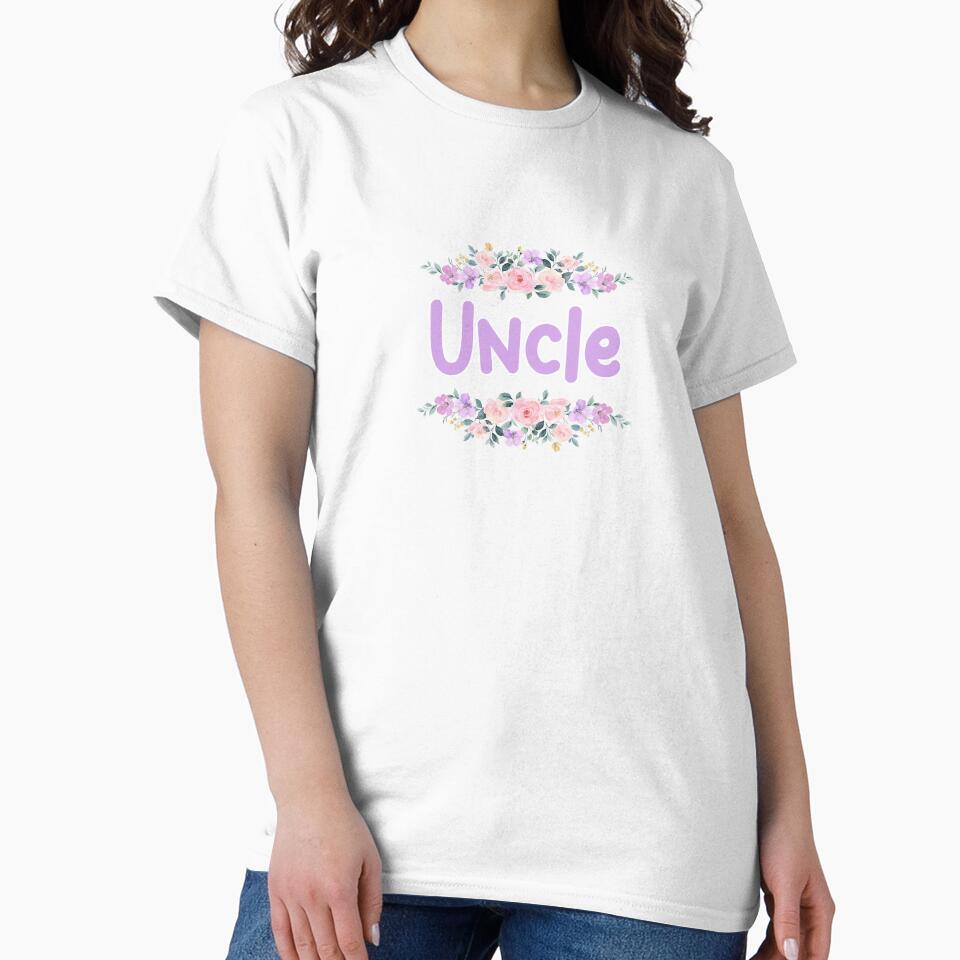 Purple Flower Uncle Name Label by NormadWorld