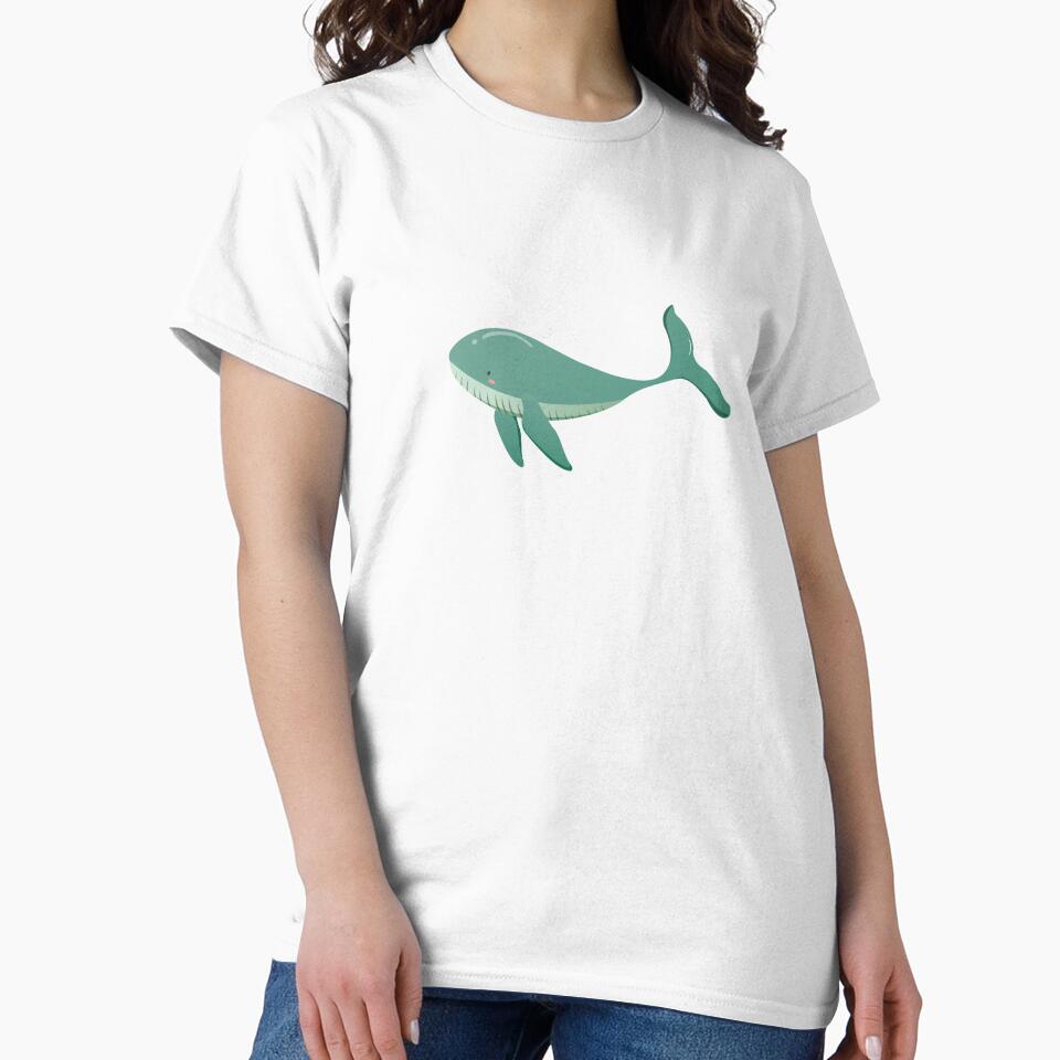 Cute Green Grey Whale by arvianadesign