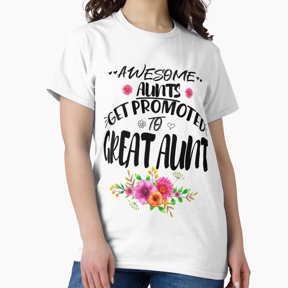 Awesome Aunts Get Promoted to Great Aunt Floral Aunt Gift by Trendvia