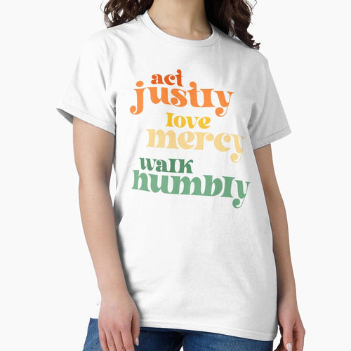 Act Justly, Love Mercy, Walk Humbly - social justice Bible (retro bright colors) by Ofeefee