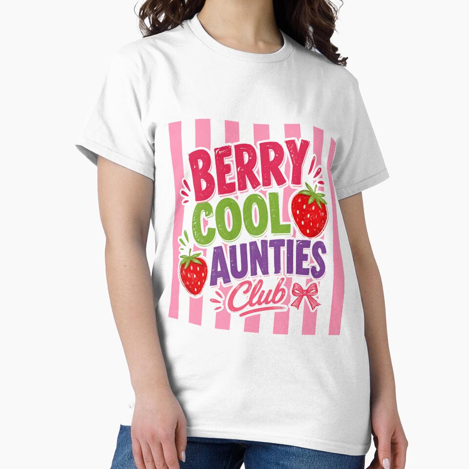 Berry Cool Aunties Club Strawberry Family Gift For Auntie by SkeletonsDanger