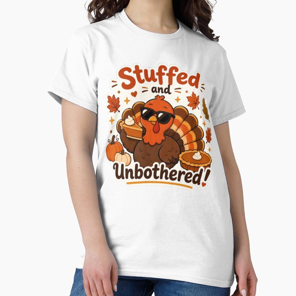 Stuffed And Unbothered Funny Turkey by Snurly
