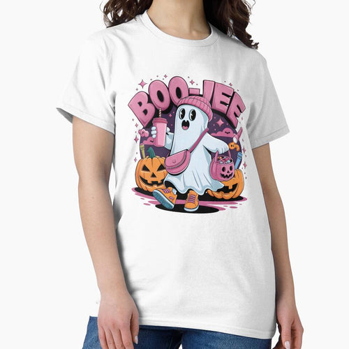 A 3D vector illustration of a t-shirt with a spooky yet adorable ghost by MRFEZOO2030