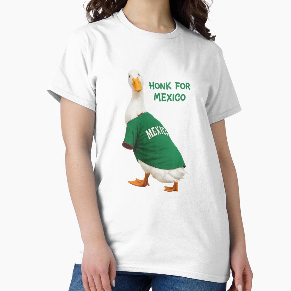Viral Duck Wearing Mexico Shirt, Funny Mexico Football Fan Tee, Goose Meme by To101ARt