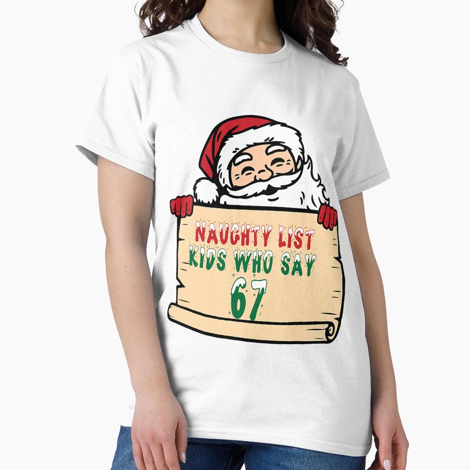 Naughty List Kids Six Seven Funny Santa Bright Holiday Quote by ImeldaSparks