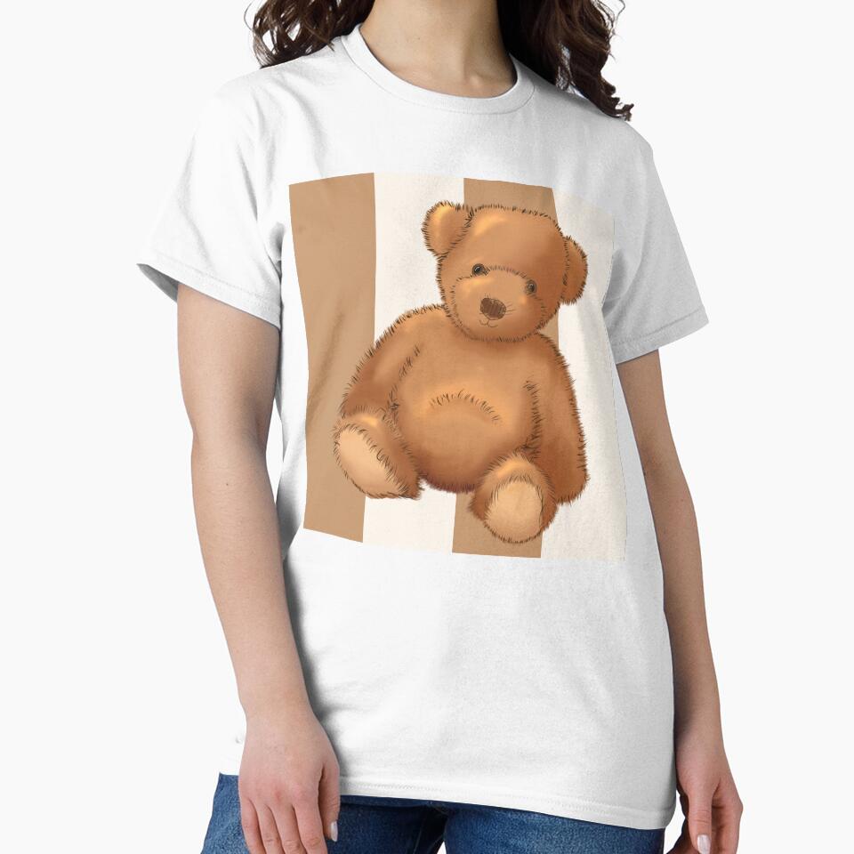 Teddy bear on soft brown stripe by OhNoNotAgain42