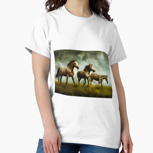A group of appaloosa horses on pasture – digital painting by NickoPrints