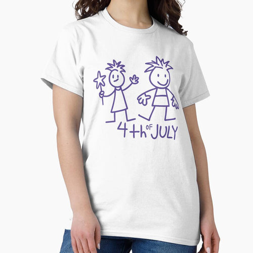 4th of July Kids Stick Figures - Children's Design Independence Day United States by charlypicazo