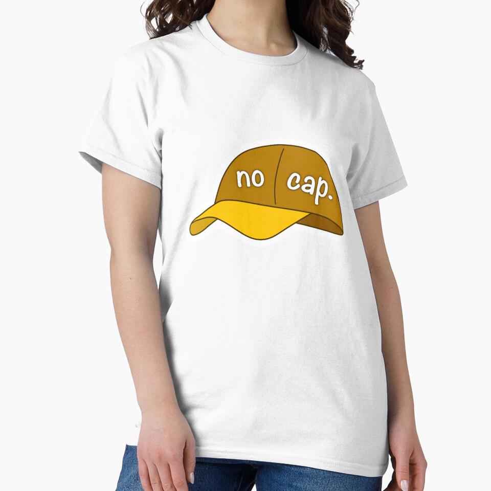 No Cap Gen Z Funny Slang Sticker Yellow by Splash-of-Ink