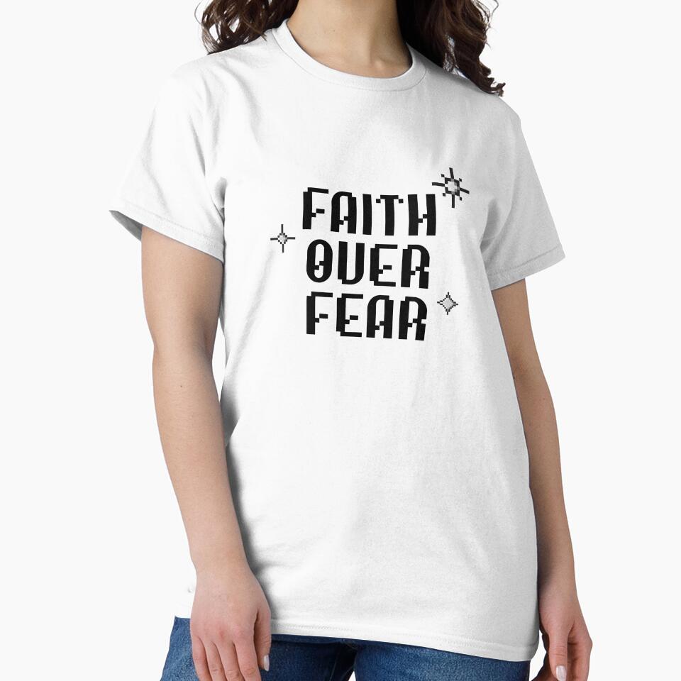 Faith Over Fear Christian Quote | Minimalist Bible Faith Typography by Blessed Be Your Name