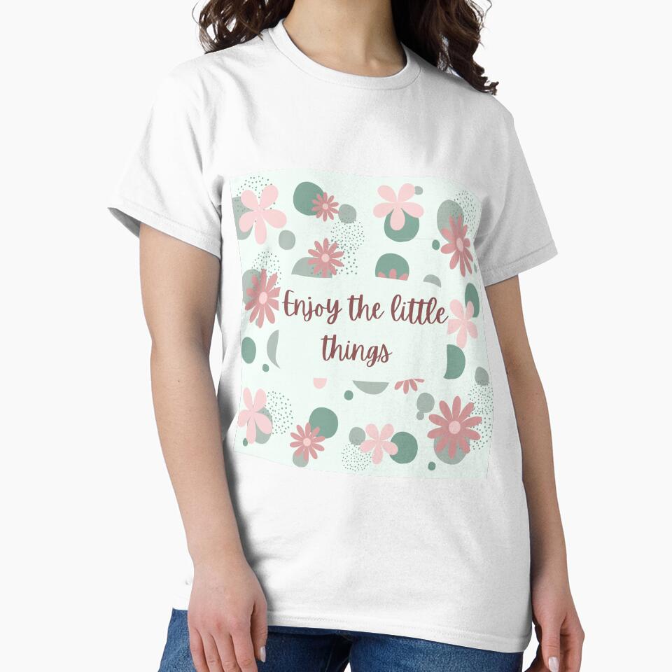 Enjoythelittlethings, inspirational life quote and cute floral design ( colour palette,color palete by Sanaura