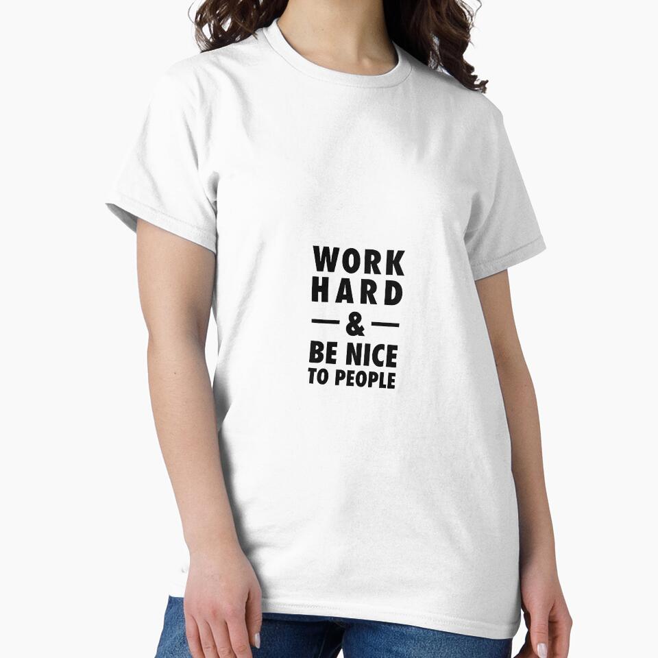 Work Hard and Be Nice to People Mailed Poster Print, Printed Art, Print and Mail, Positive Quote Prin by nocebee