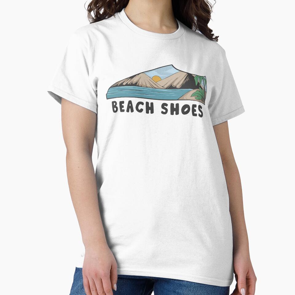 vintage beach design illustration with shoe shape for t-shirt and sticker by TOKO ORENN
