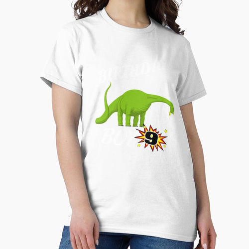 9 Years Old Birthday Design Brontosaurus GifDesign by drwigglebutts