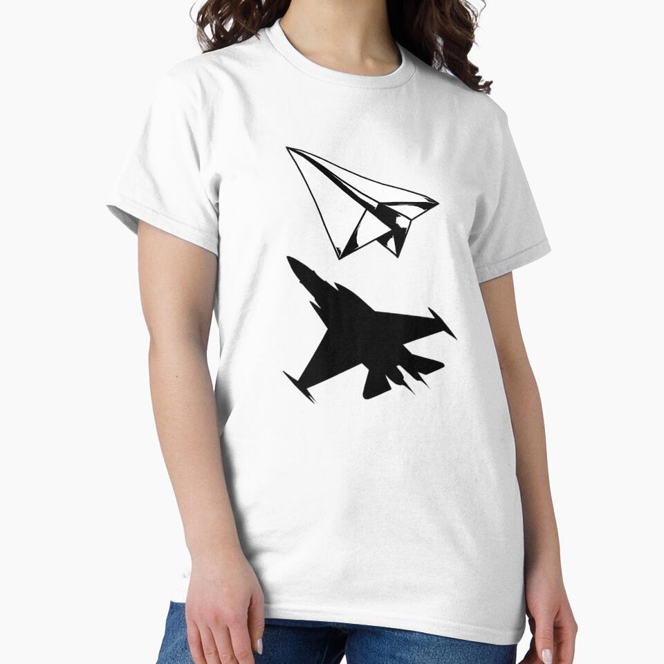 Paper Plane Fighter Jet Shadow Minimalist Streetwear Design by ByJD Assembly